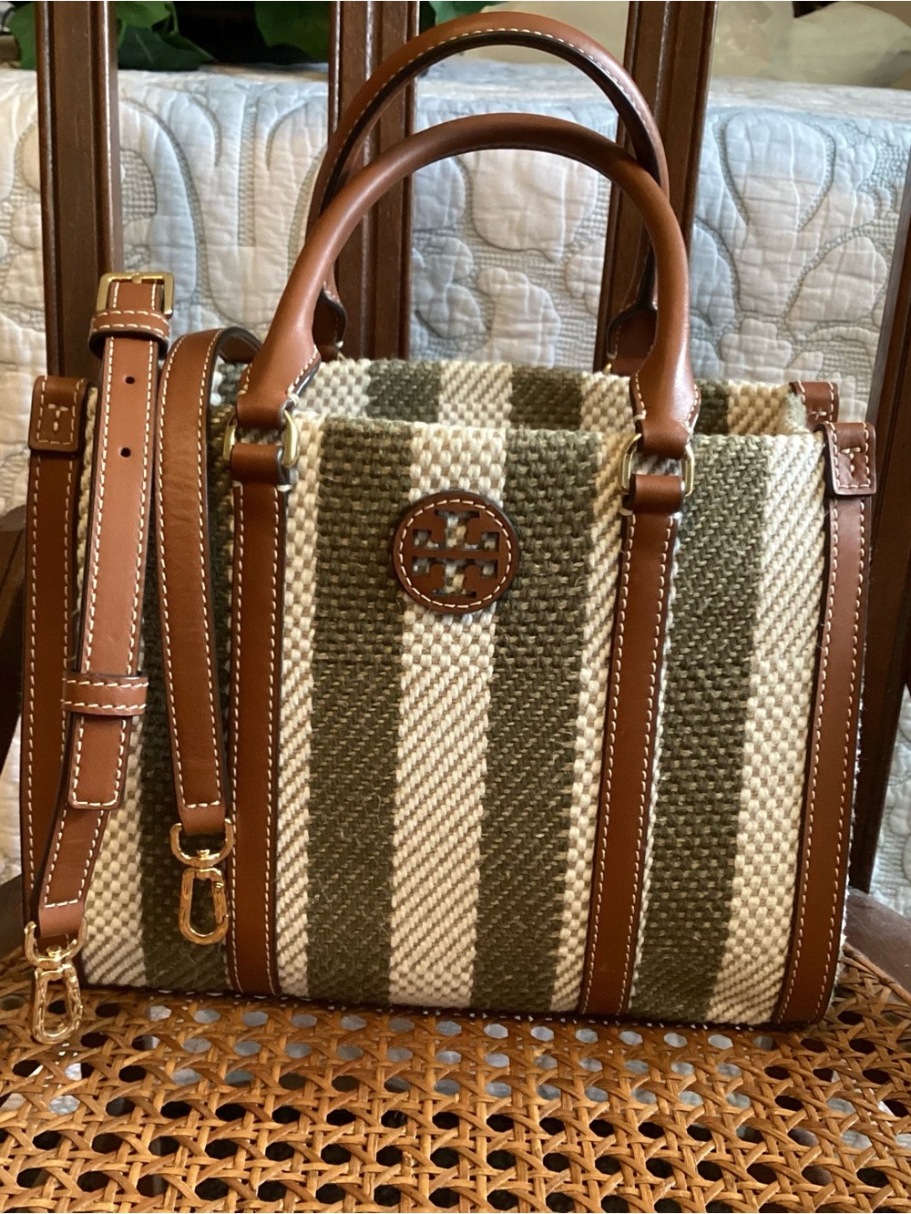 Tory Burch Blake Striped Tote